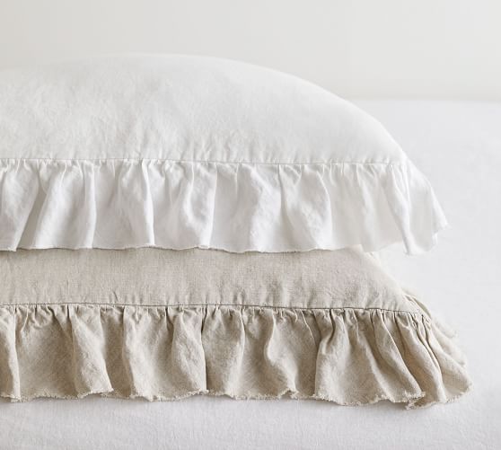 Pottery barn hotsell linen pillow shams