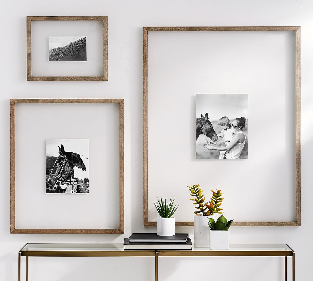 Golden State Art, 16x20 Floating Frame, Aluminum Picture Frame, Clear Glass  Displays Any Size Photo Up to 16x20, for Wall or Table Top Decoration