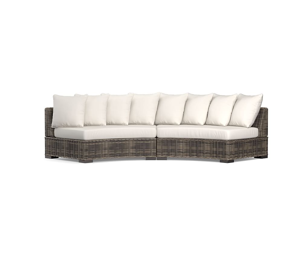 Huntington Wicker Rounded Outdoor Sectional Set