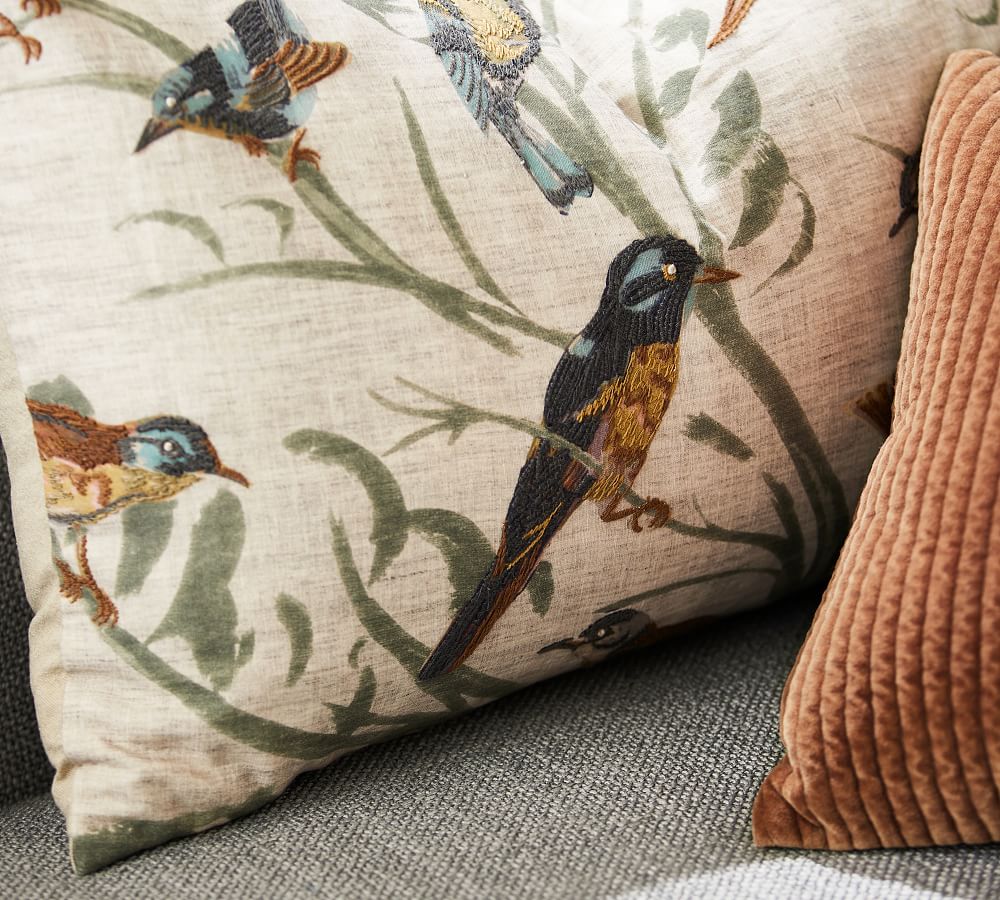 Gallery Pillows, Parrots on Branch Lumbar Pillow – Painterly Home