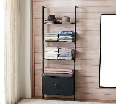 Black Three-Tiered Metal Shelf