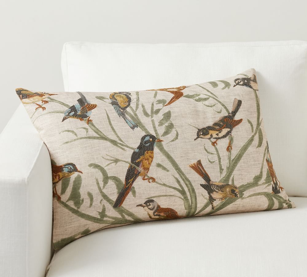 Gallery Pillows, Parrots on Branch Lumbar Pillow – Painterly Home