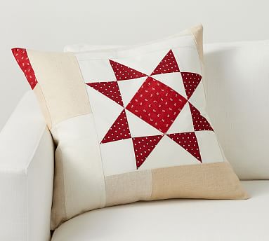 Pieced Star Applique Pillow - 16x16 - Country Village Shoppe