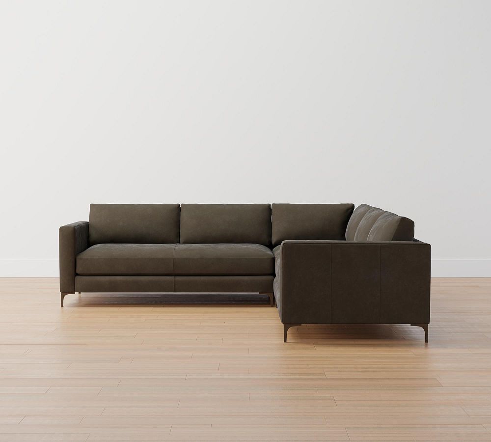 Jake Leather 3-Piece L-Shaped Sectional