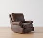 James Roll Arm Leather Swivel Chair