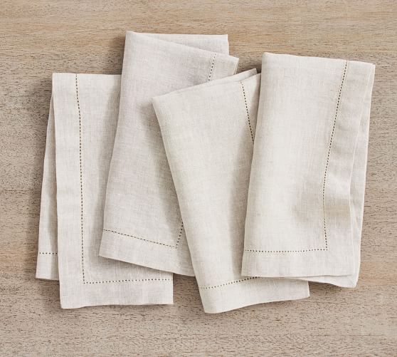 Typographer's Monogrammed Linen Dinner Napkins