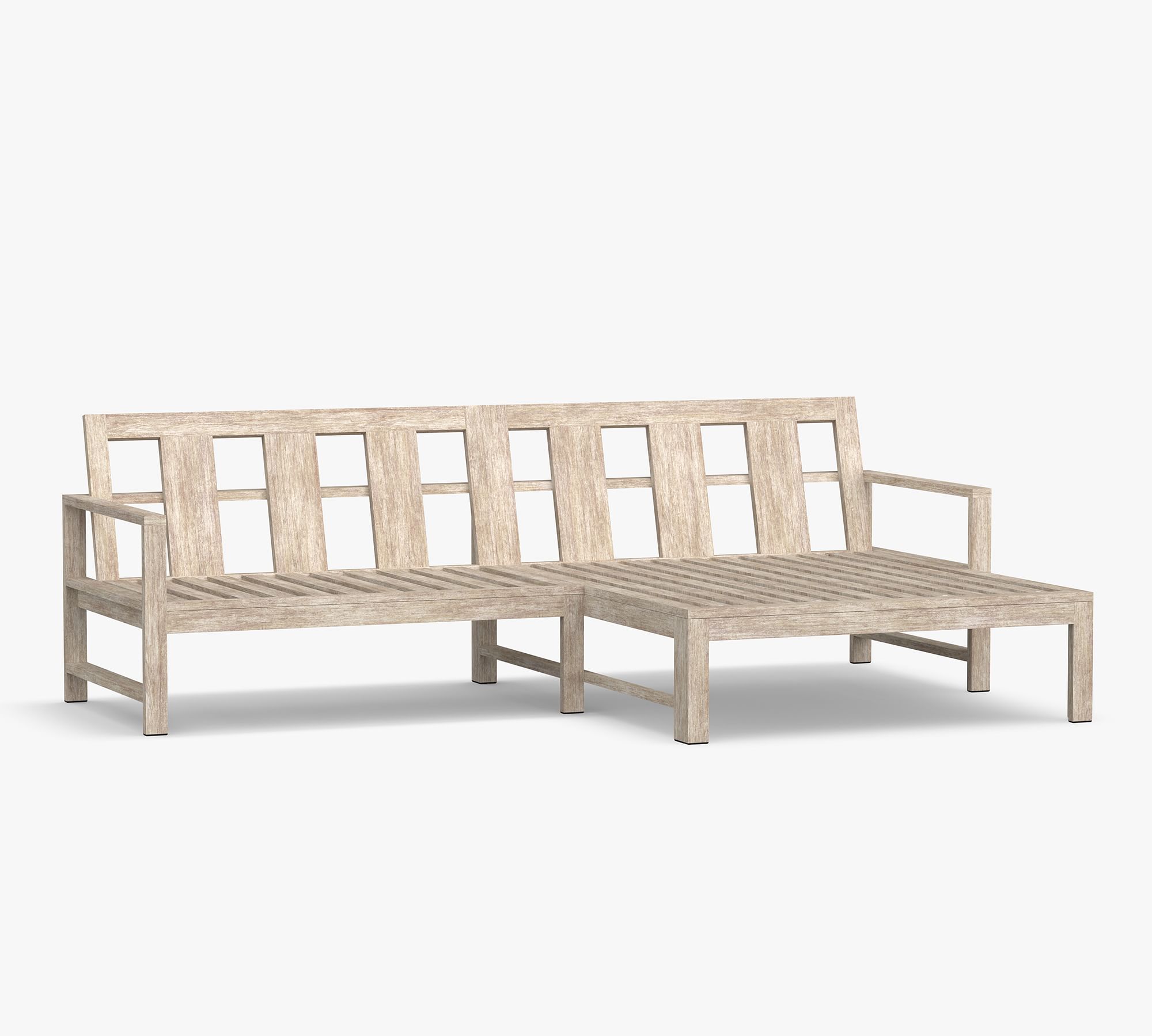 Indio Eucalyptus 2-Piece Loveseat Chaise Outdoor Sectional (95")