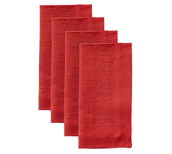 set of 4 organic porcupine cloth napkins in red — Hearth and Harrowset of 4  organic porcupine cloth napkins in red