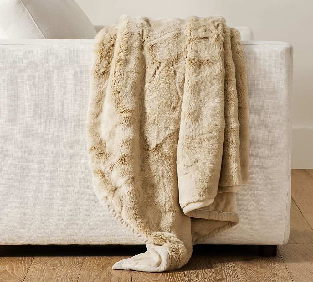 Faux Fur Alpaca Throw Blankets Pottery Barn