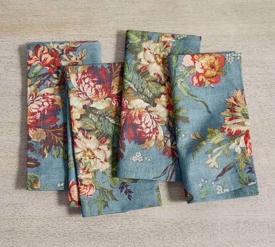 Bulk Cloth Napkins, Set of 10, Vintage Floral Inspired Cotton Fabrics, –  ChowwithMe