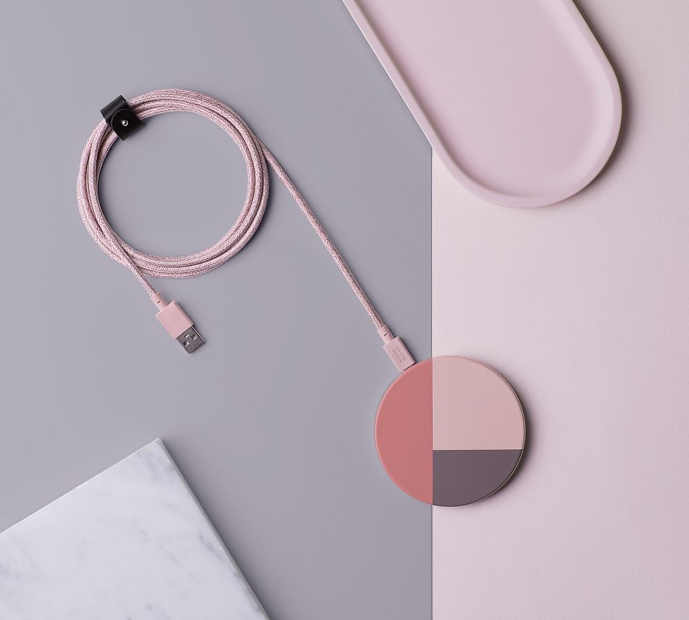 Leather Color Blocked Wireless Charging Pad Pottery Barn