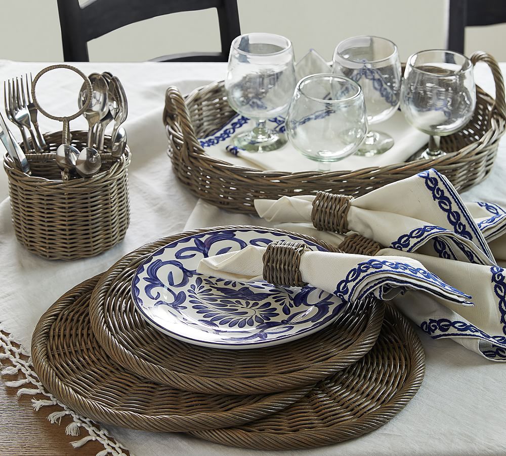 Willow Woven Flatware Caddy Kitchen Accessories Pottery Barn