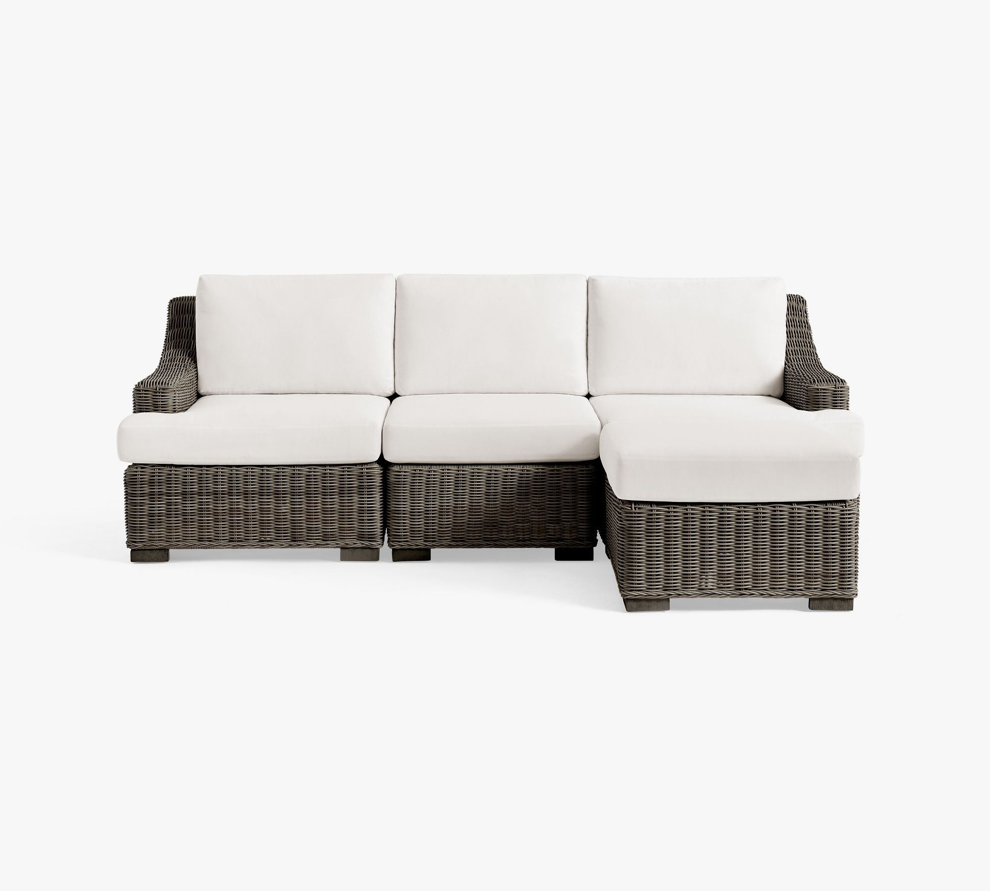 Huntington Wicker 4-Piece Slope-Arm Outdoor Sectional (95")