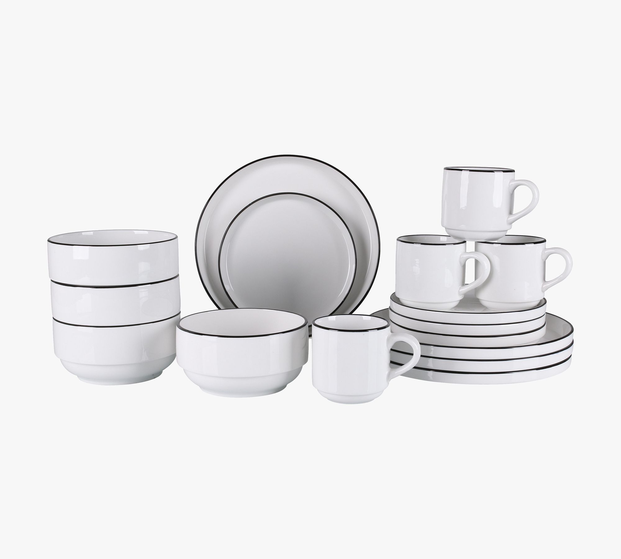 Bistro Porcelain Stackable Dinnerware Set