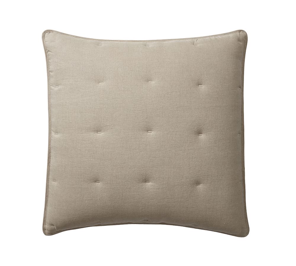 Belgian Flax Linen Comforter & Shams: Euro Sham Set of 2 Color: DARK FLAX