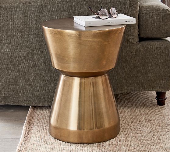 Duke round deals metal accent table