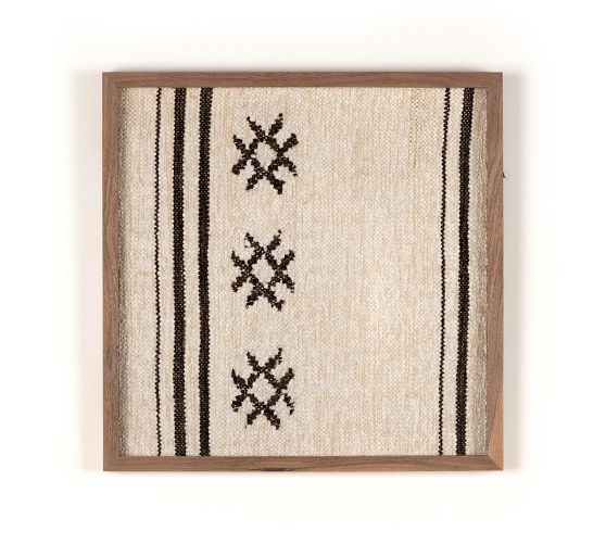 Ankara Framed Textile Striped Wall Art 21" x 21" Pottery Barn