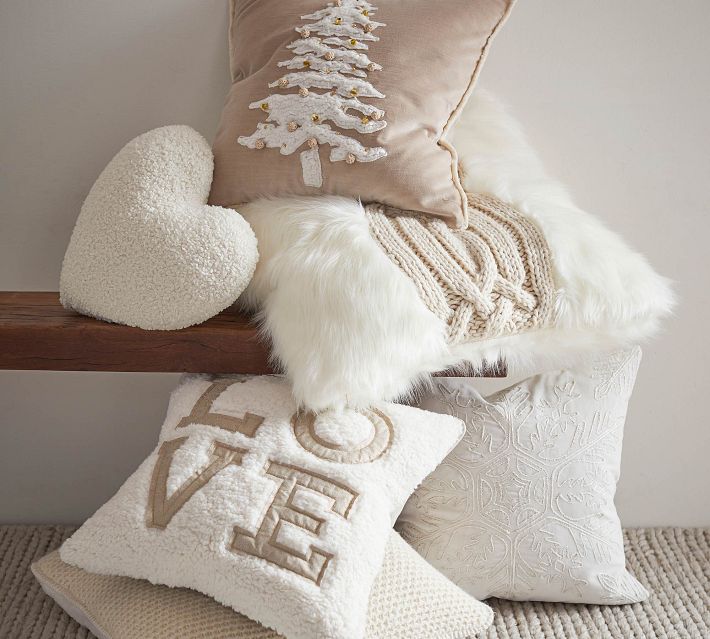 Plush Sherpa Holiday/christmas Tree Pillow Sherpa Holiday Pillows