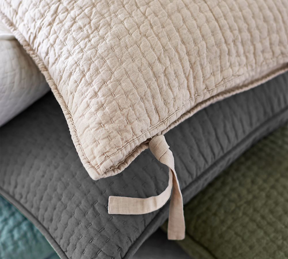 Pick-Stitch Handcrafted Quilted Pillow Sham