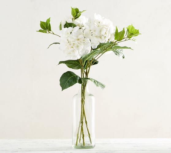 Faux Hydrangea Stem White Artificial Flowers Pottery Barn