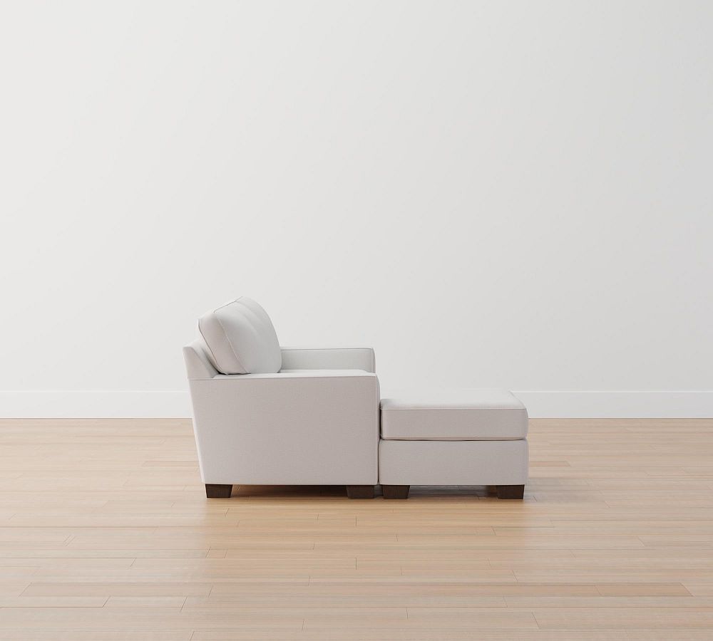 Buchanan Square Arm Upholstered Sofa with Reversible Chaise Sectional Pottery Barn