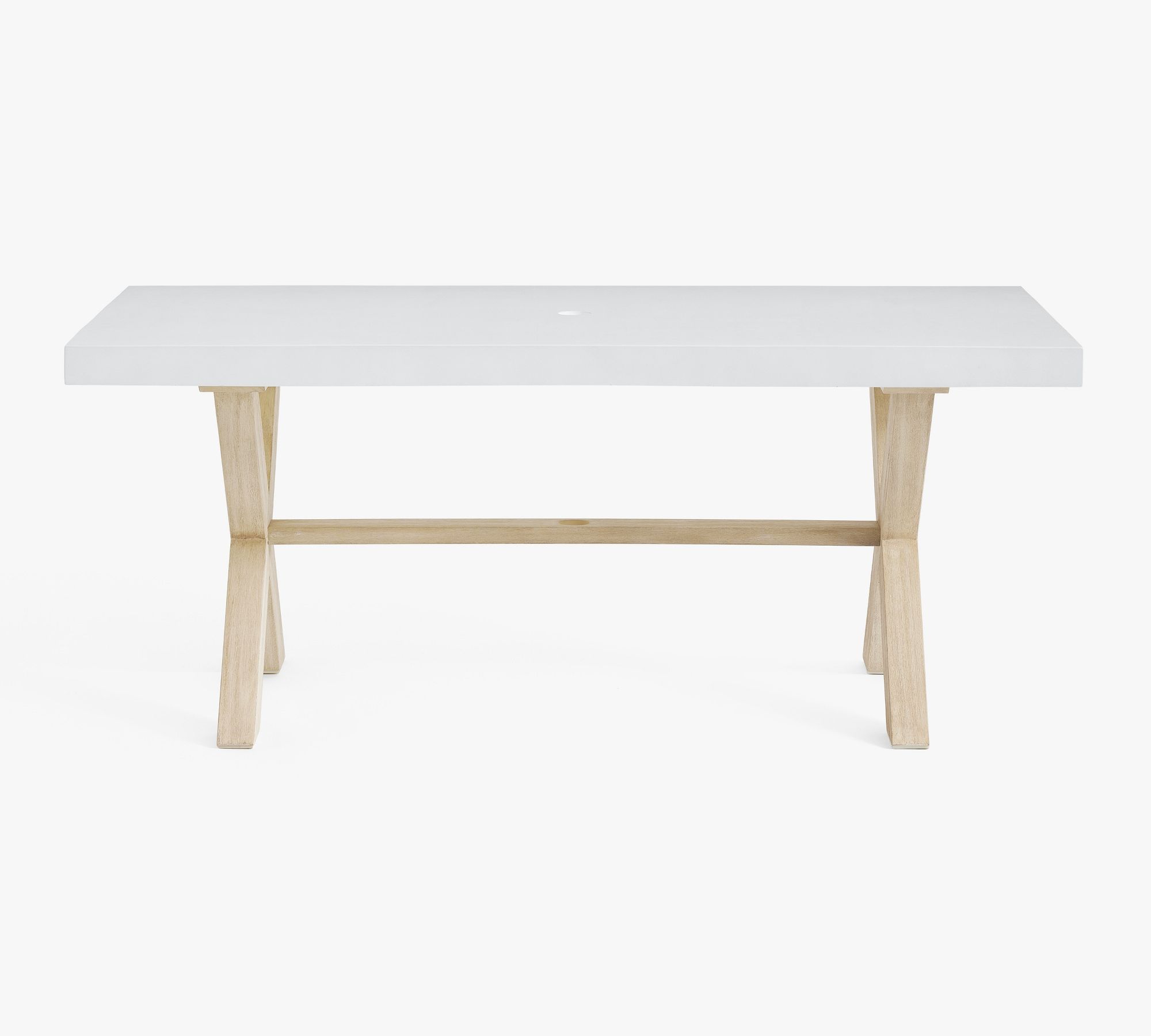 Indio Concrete & Eucalyptus X-Base Outdoor Dining Table (72")