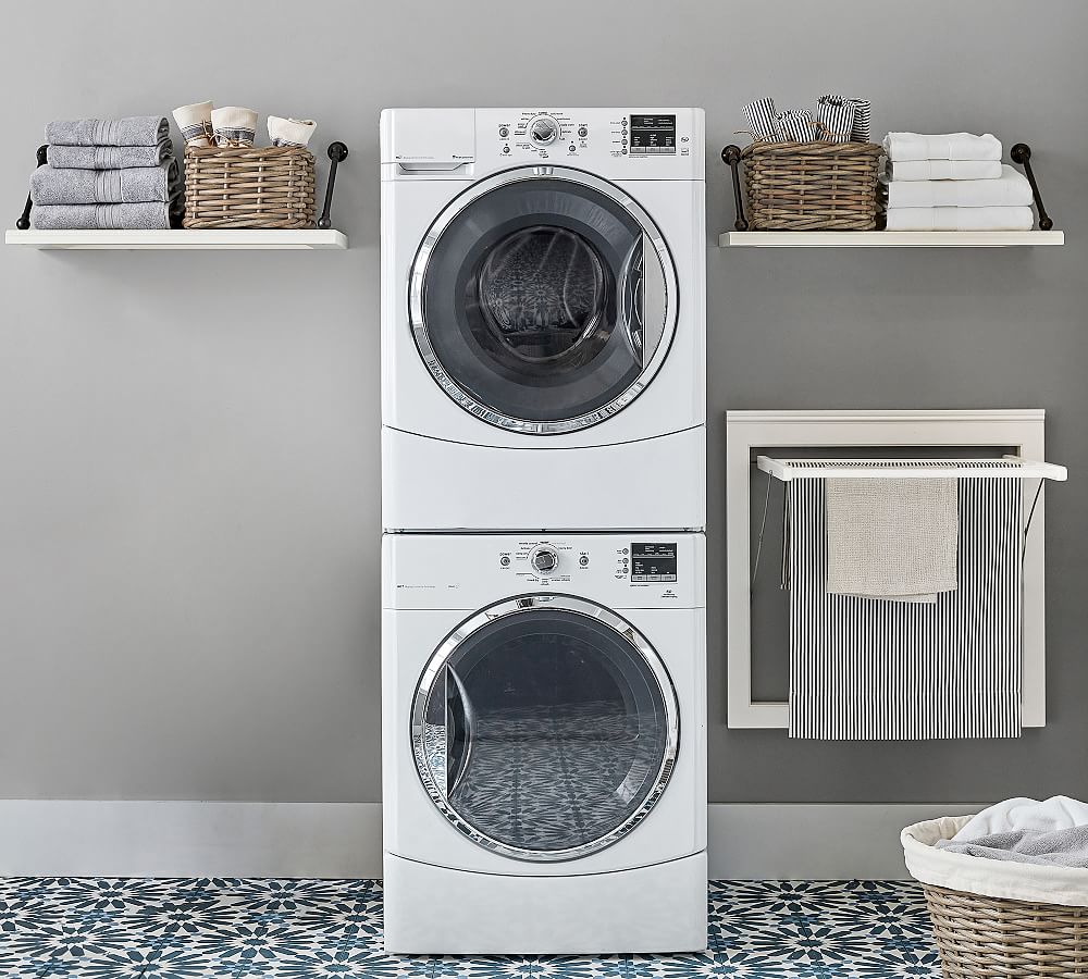 Aubrey Laundry Drying Rack with Shelves Pottery Barn