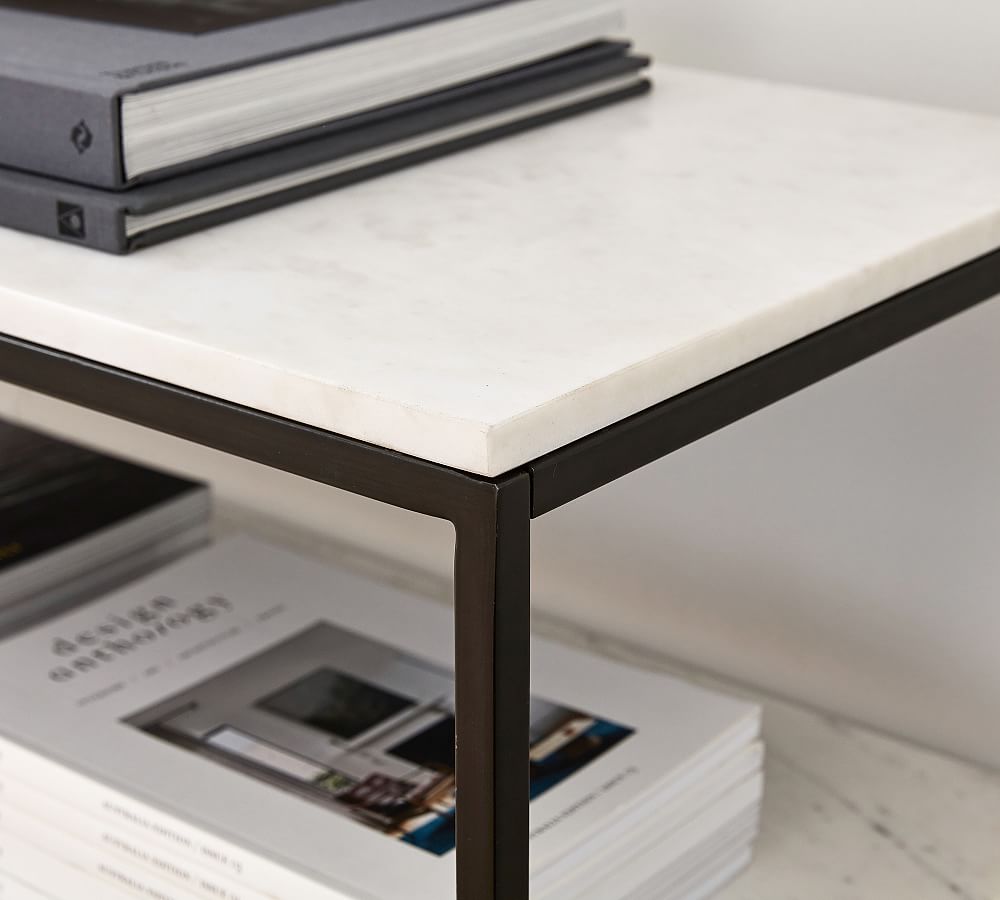 Delaney Marble Media Console Pottery Barn