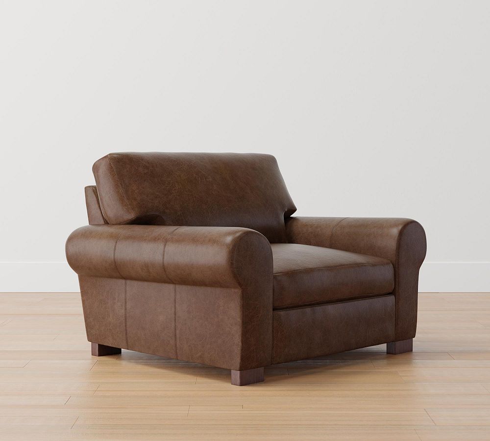 Pottery barn turner top roll arm chair