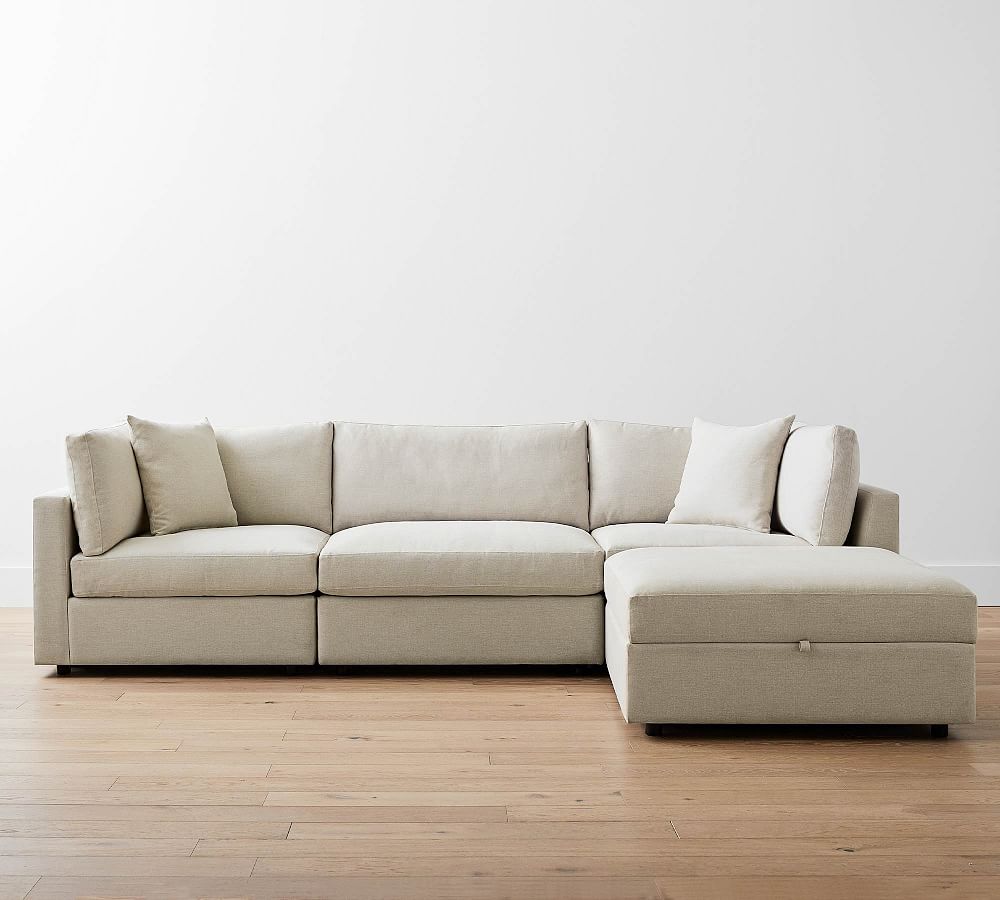 Modular 4-Piece Chaise Sectional - Storage Available (111&quot;&ndash;120&quot;)