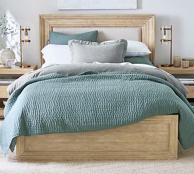 Leon Upholstered Platform Bed | Pottery Barn