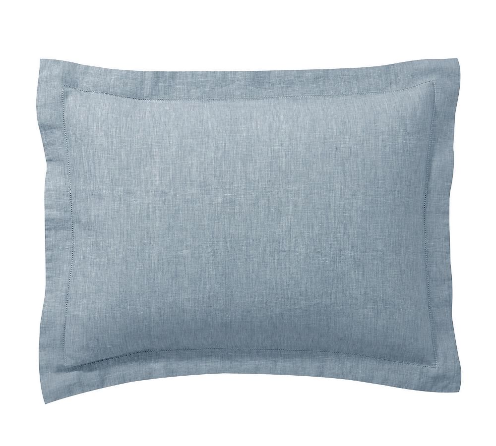 Belgian Flax Linen Shams Set of 2, Chambray