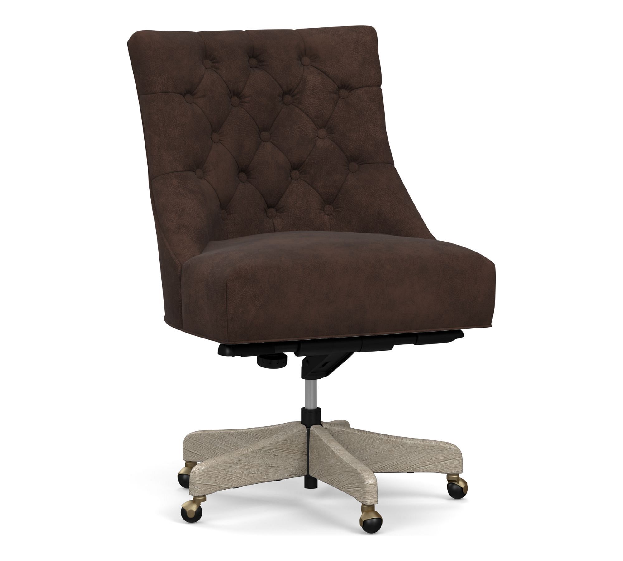 Hayes Tufted Leather Swivel Desk Chair