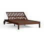 Chatham Mahogany Double Chaise Lounge with Wheels, Honey