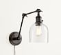Textured Glass Plug-In Articulating Sconce