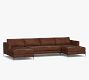 Jake Leather Double Chaise Sectional (145&quot;&ndash;164&quot;)