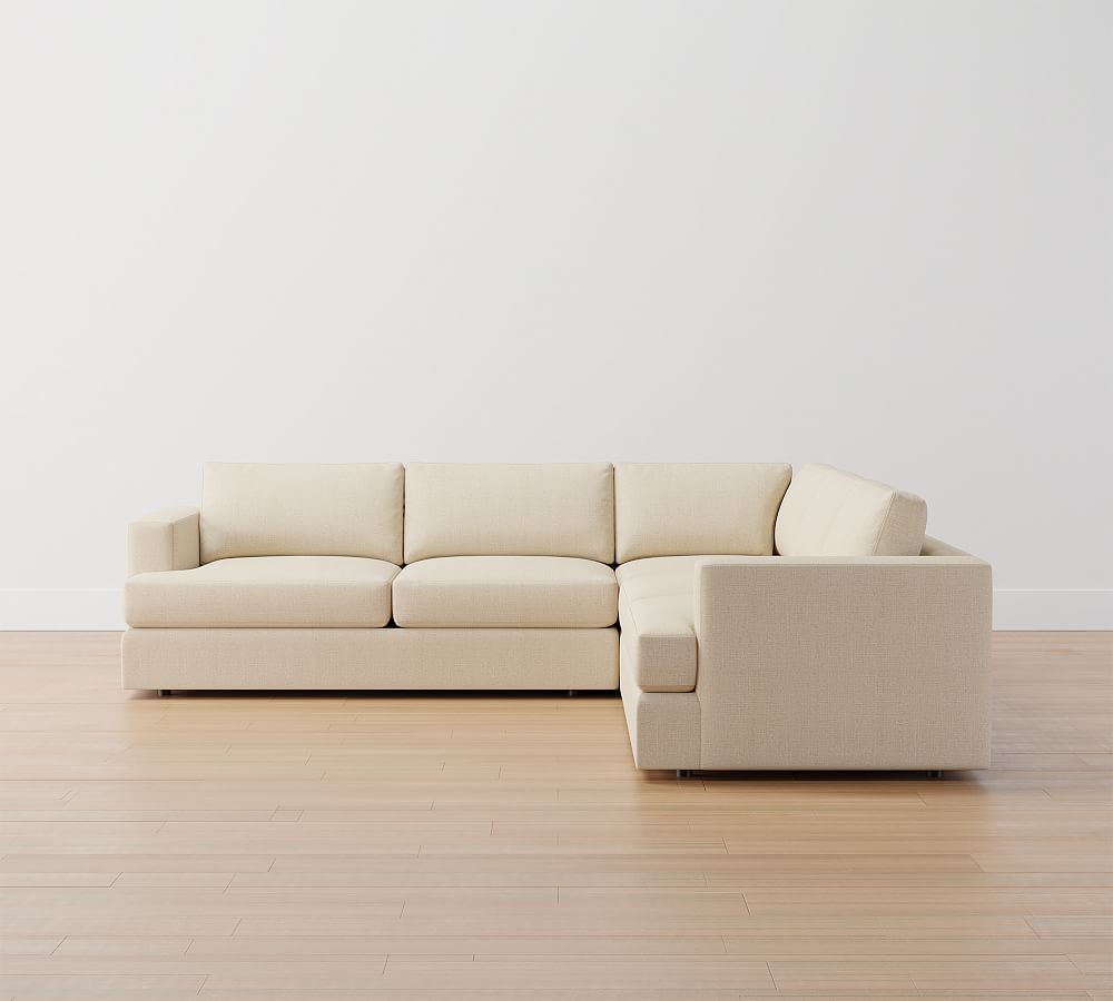 Carmel Recessed Arm 3-Piece L-Shaped Sectional