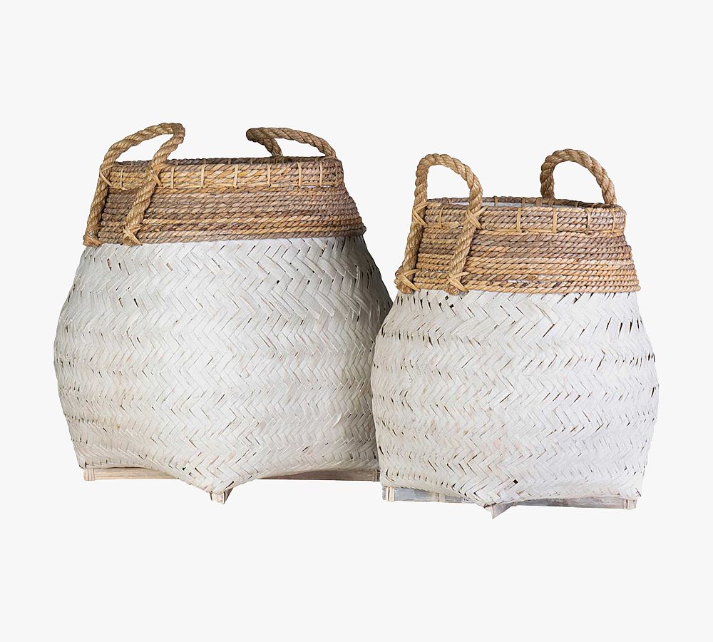 Resme Handwoven Jute &amp; Bamboo Baskets - Set Of 2