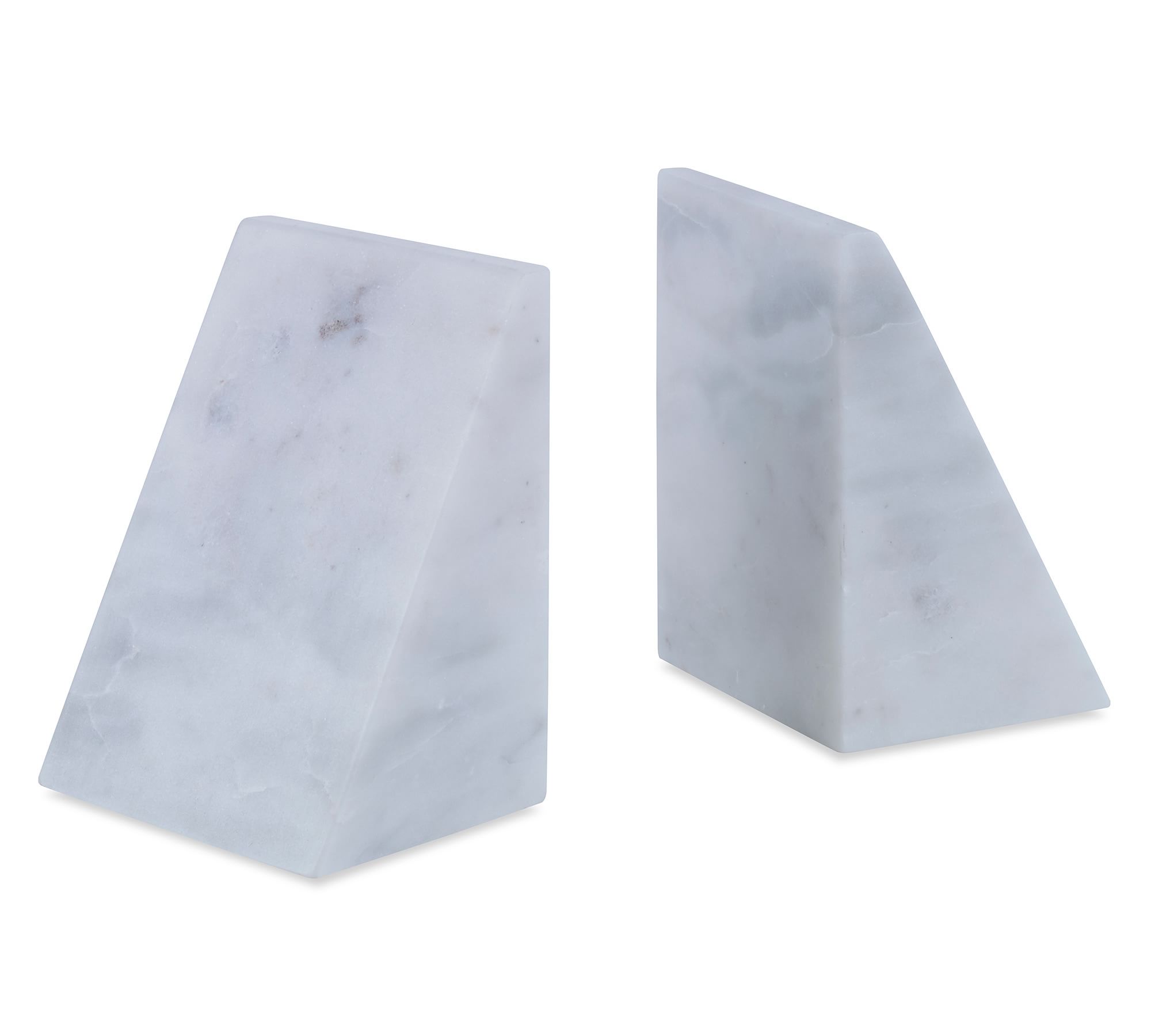 Eloise White Marble Bookends, Set of 2