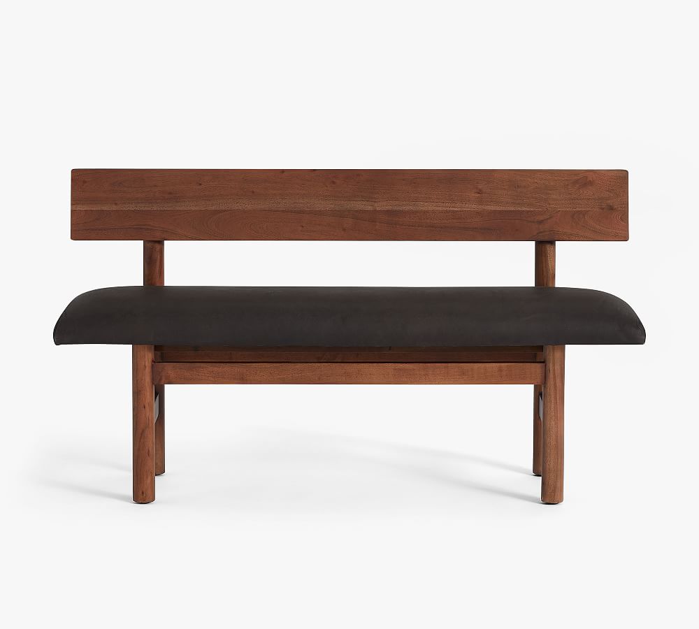 Wood &amp; Leather Bench (54&quot;)