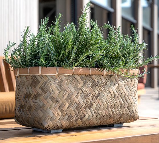 Handwoven Bohemian Long Box Indoor/Outdoor Planter Pottery Barn