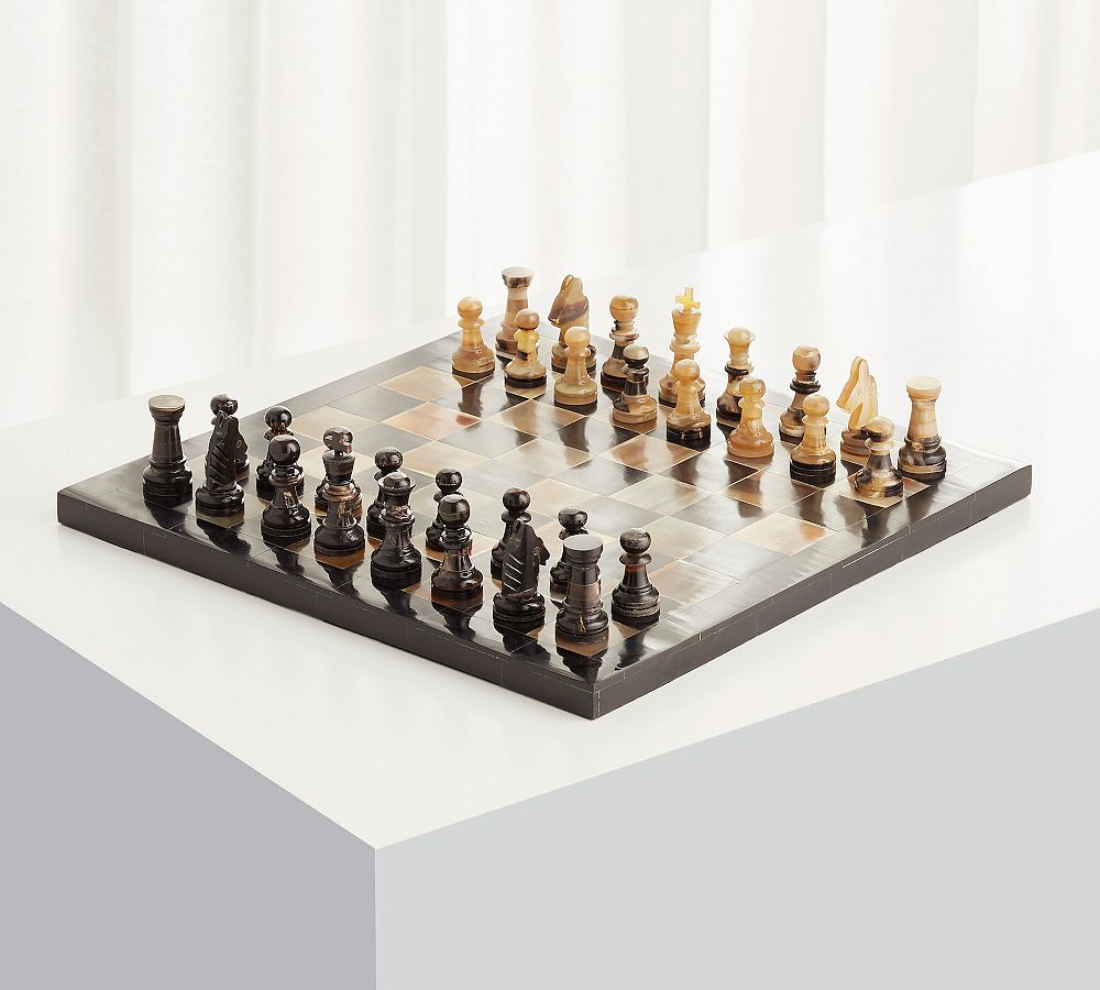 Handcrafted Horn Chess Board