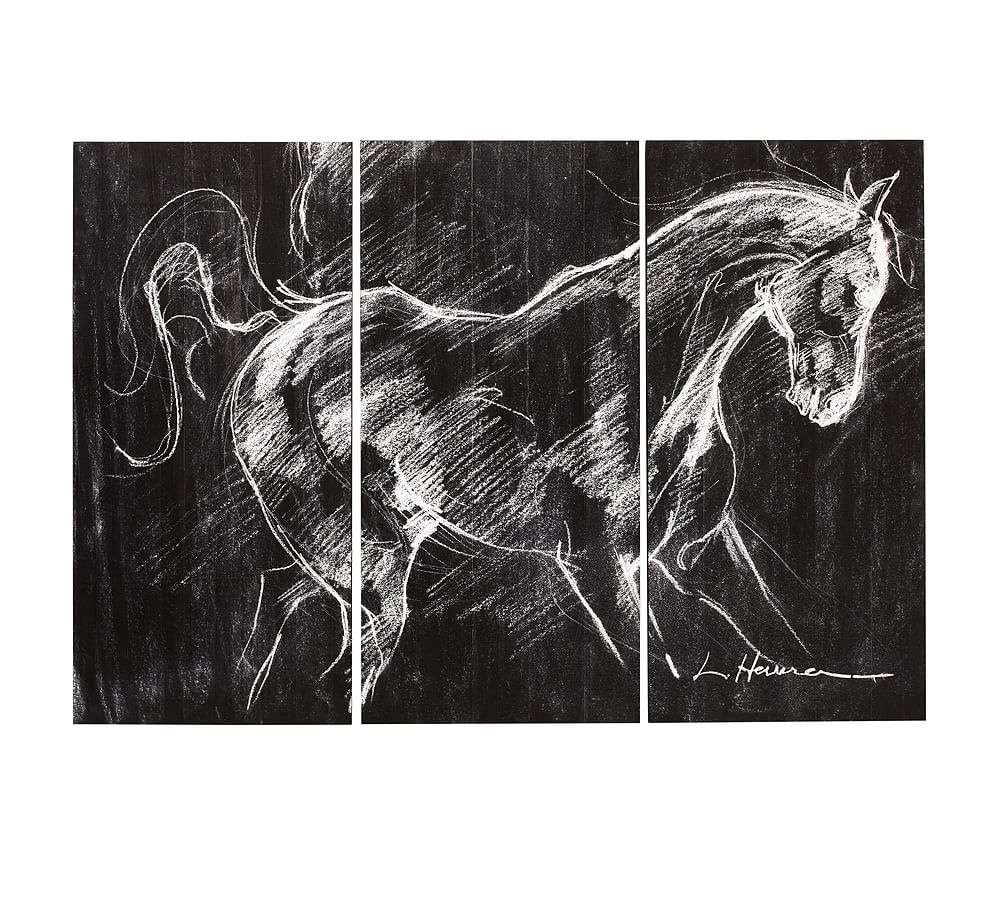 Planked Horse Triptych by Lauren Herrera
