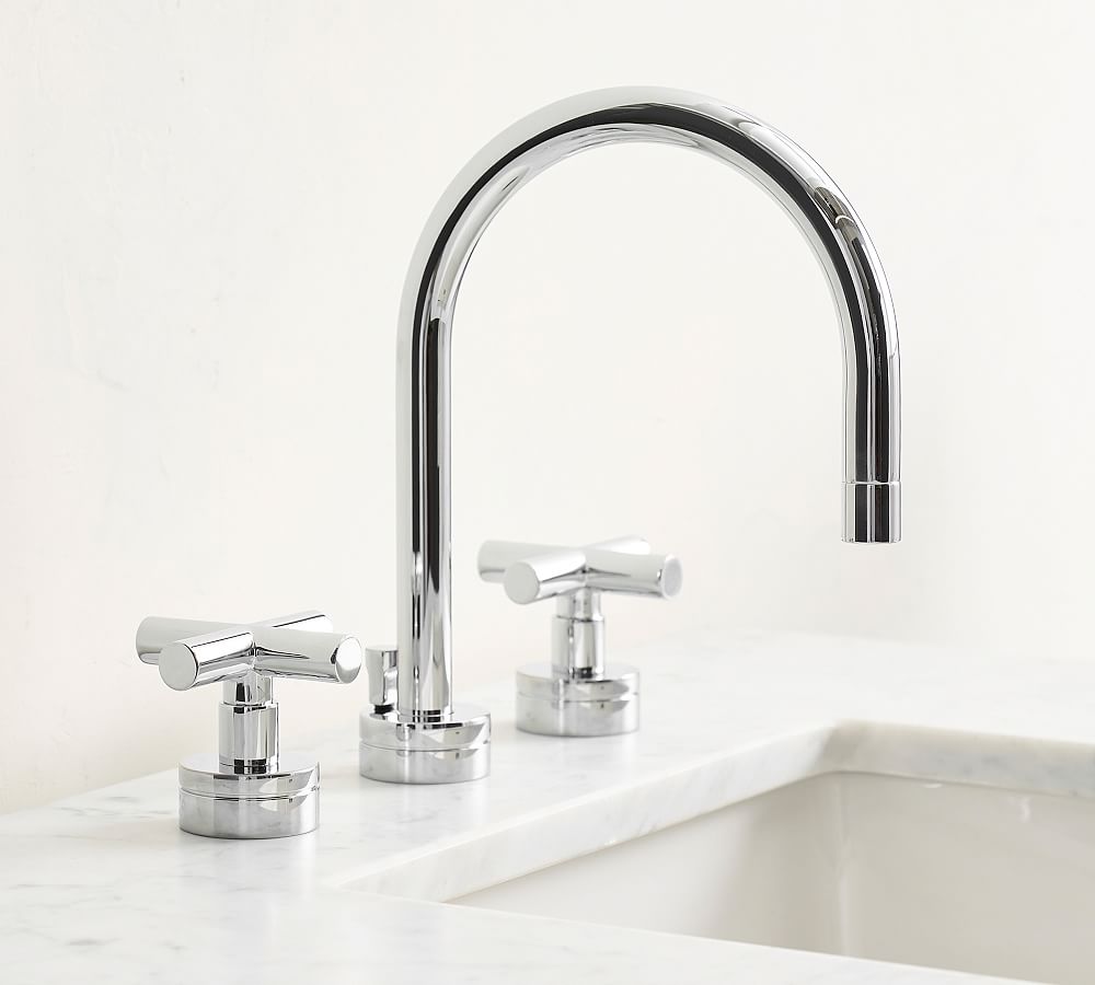 Hewitt Cross Handle Widespread Bathroom Sink Faucet