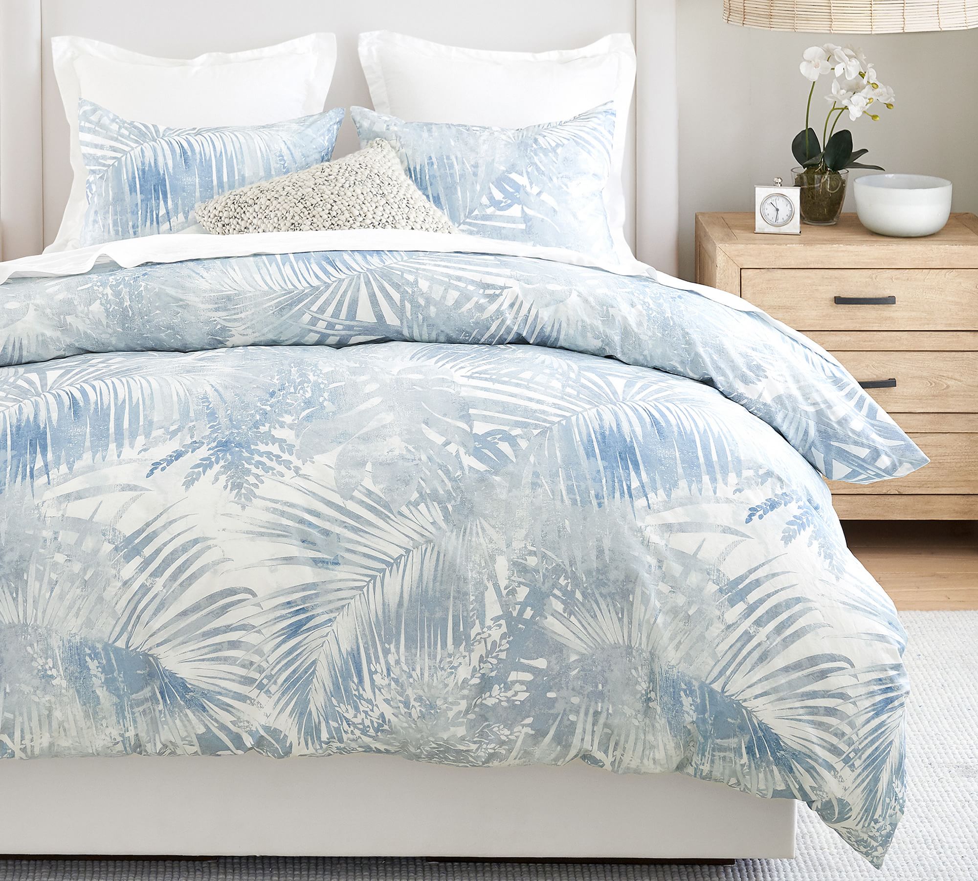 Layla Palm Percale Duvet Cover