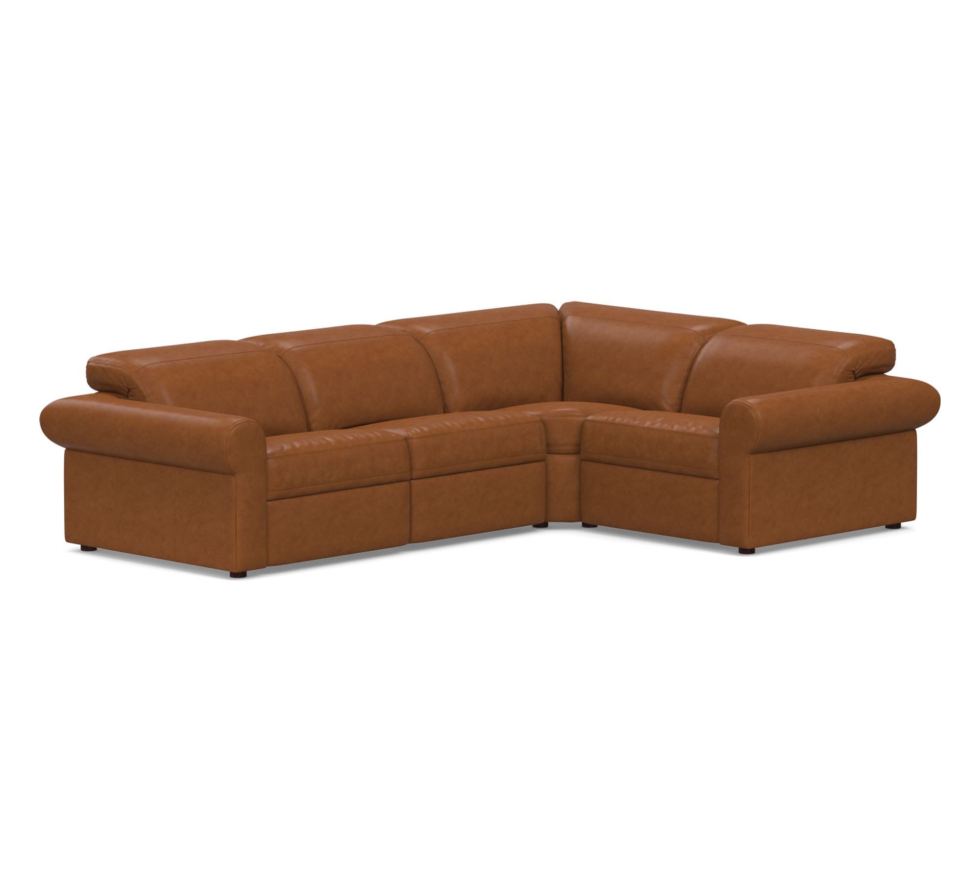 Ultra Lounge Roll Arm Leather -Piece Reclining Sectional (116
