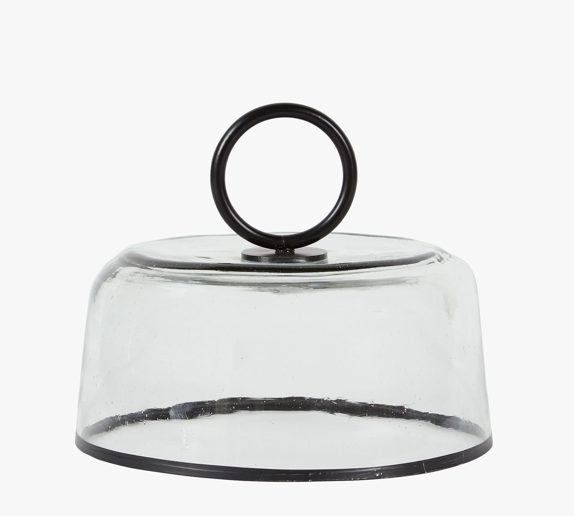 Artisan Recycled Glass Cake Dome w/ Iron Handle