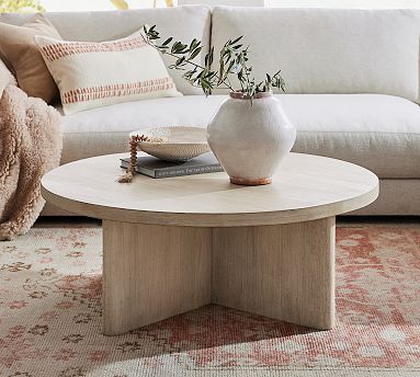 Volume round pedestal on sale coffee table