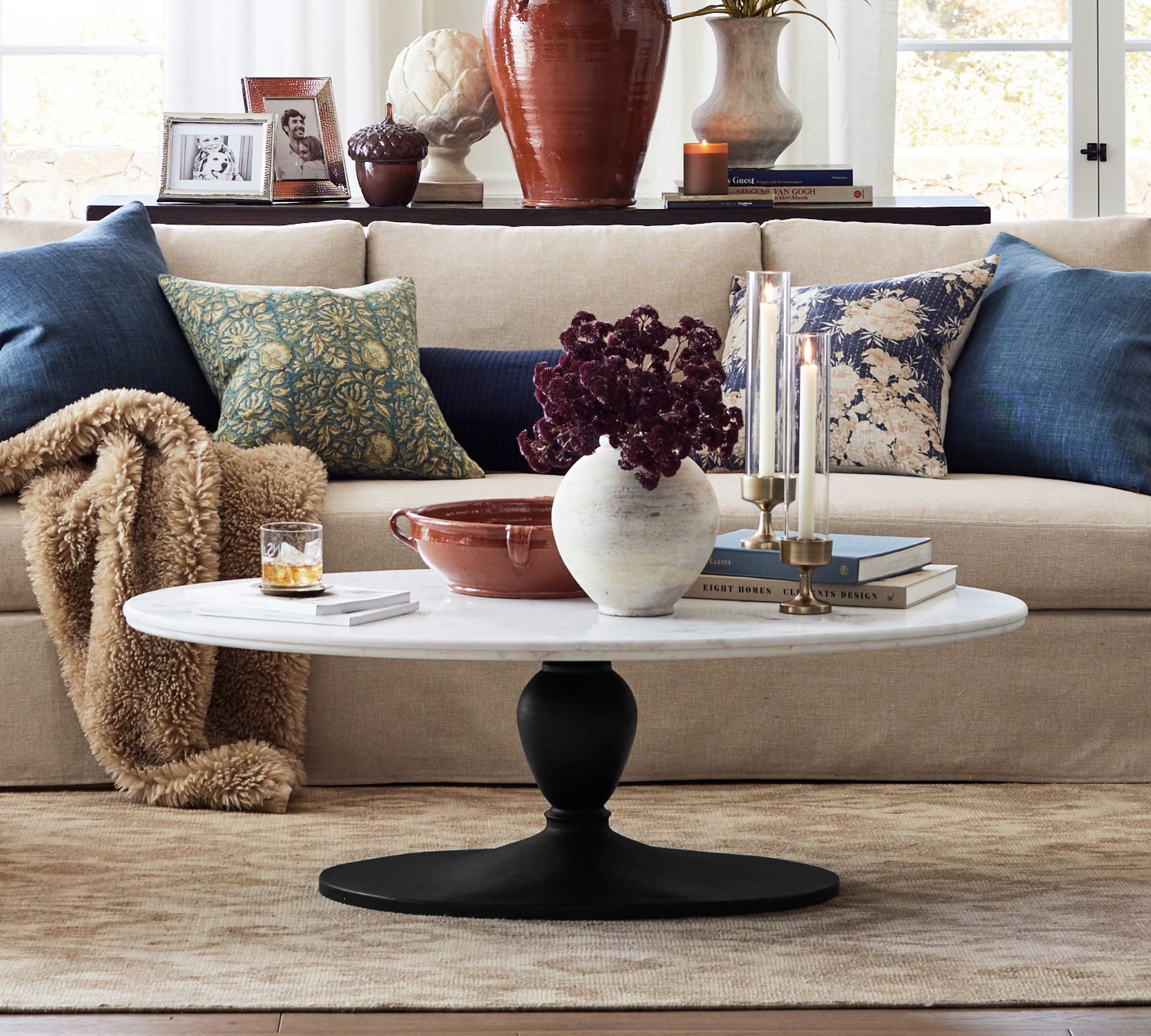 Chapman Oval Marble Coffee Table (52")