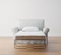 PB Comfort Roll Arm Slipcovered Twin Sleeper Sofa with Memory Foam Mattress (64&quot;)